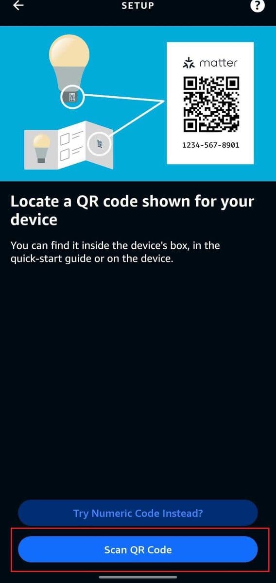 Scan the Matter QR code