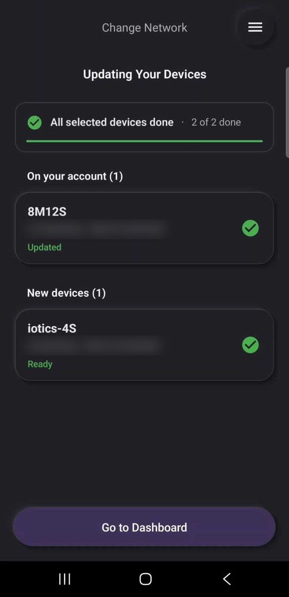 Tap Go to Dashboard