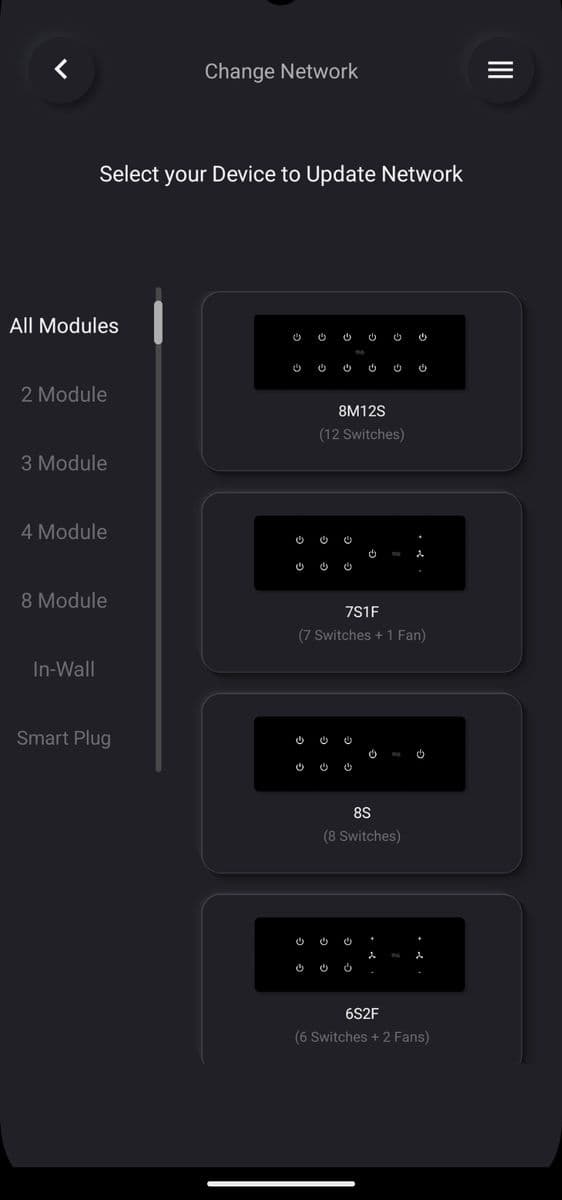 Select a switch to update