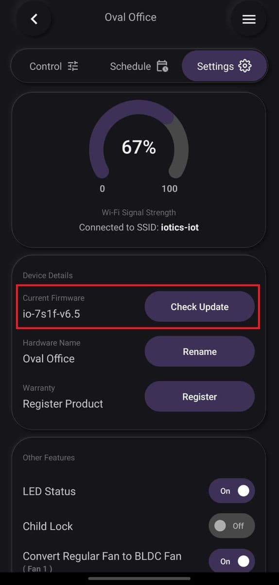 Tap Check Update