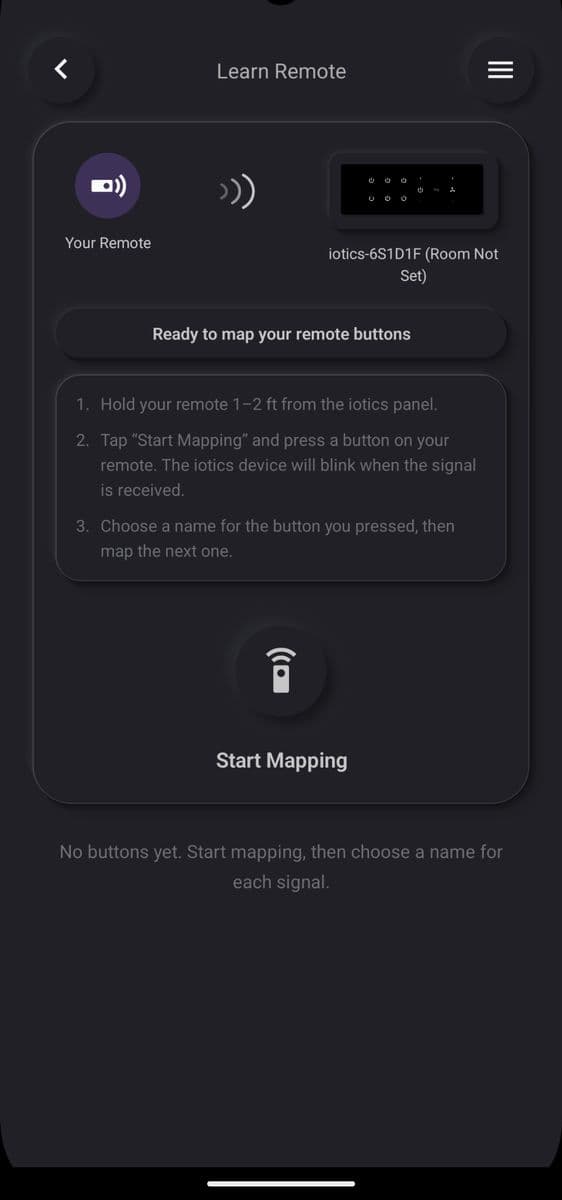 Custom: tap Start Mapping
