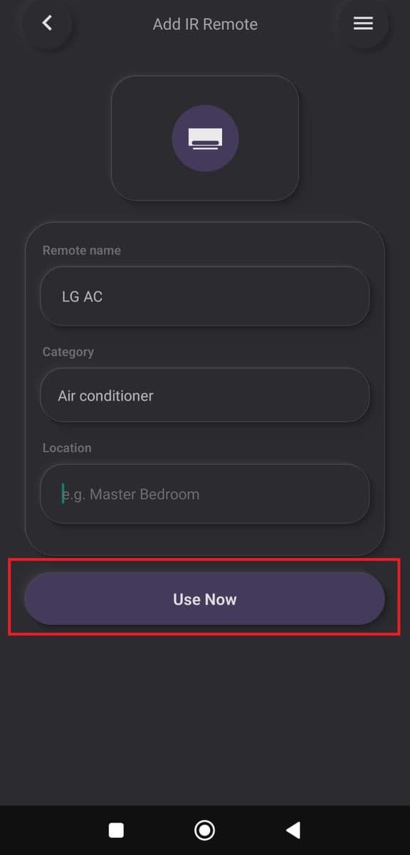 Name it and tap Use Now