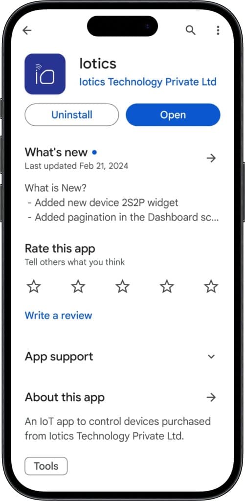 Install the iotics app