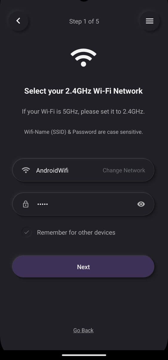 Enter your Wi-Fi details