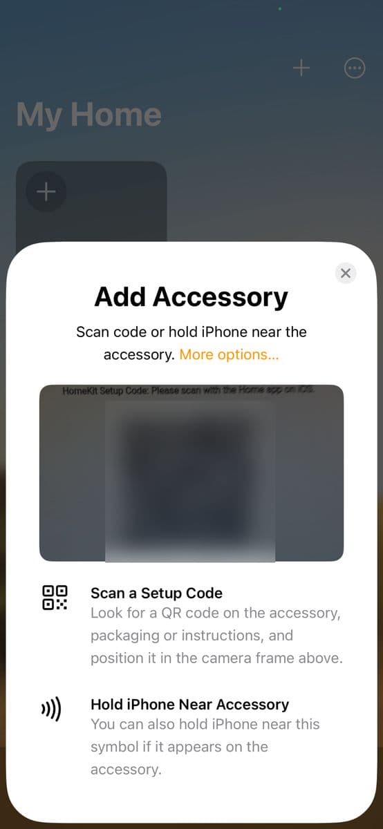 Scan the setup QR code