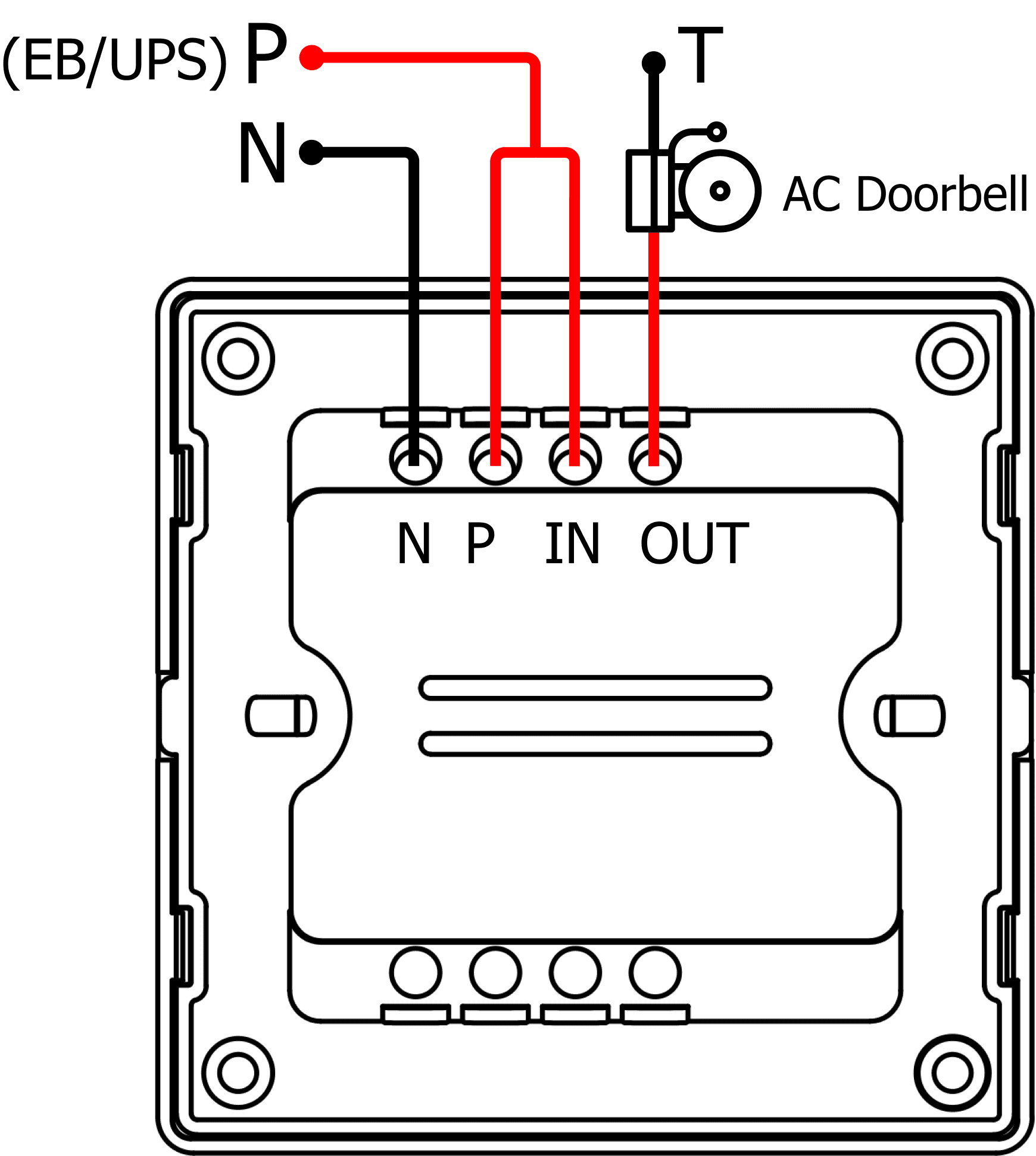 Wire an AC doorbell